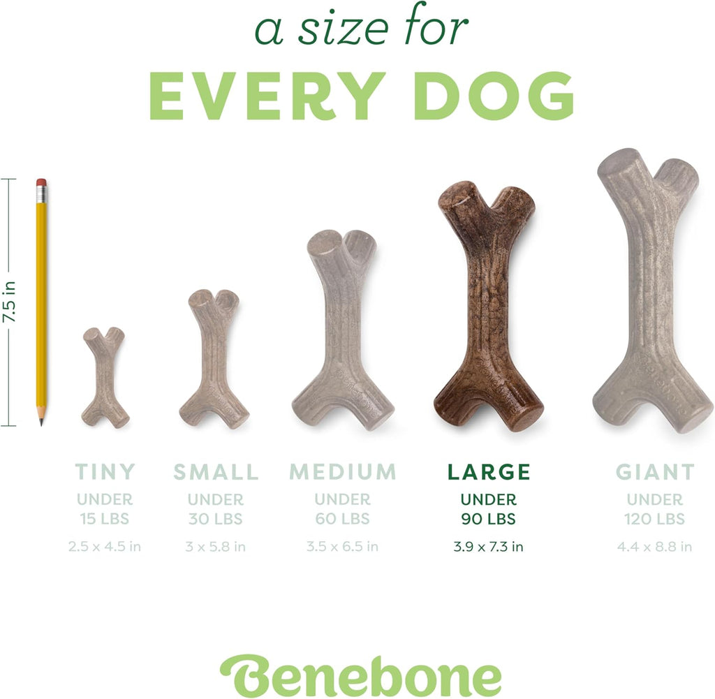 Bacon Stick Real Wood Durable Dog Chew Toy, Made in USA, Large