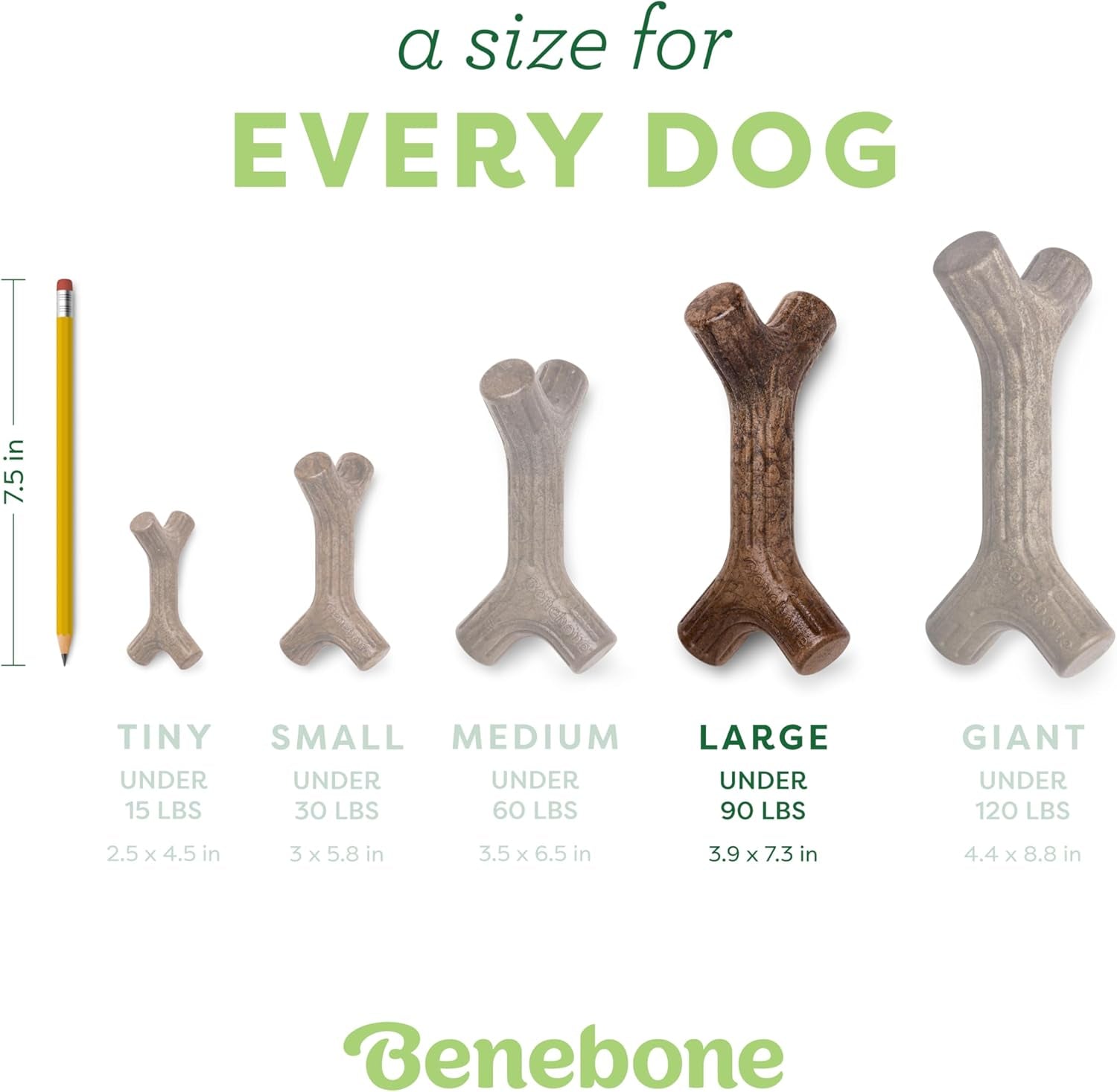 Bacon Stick Real Wood Durable Dog Chew Toy, Made in USA, Large