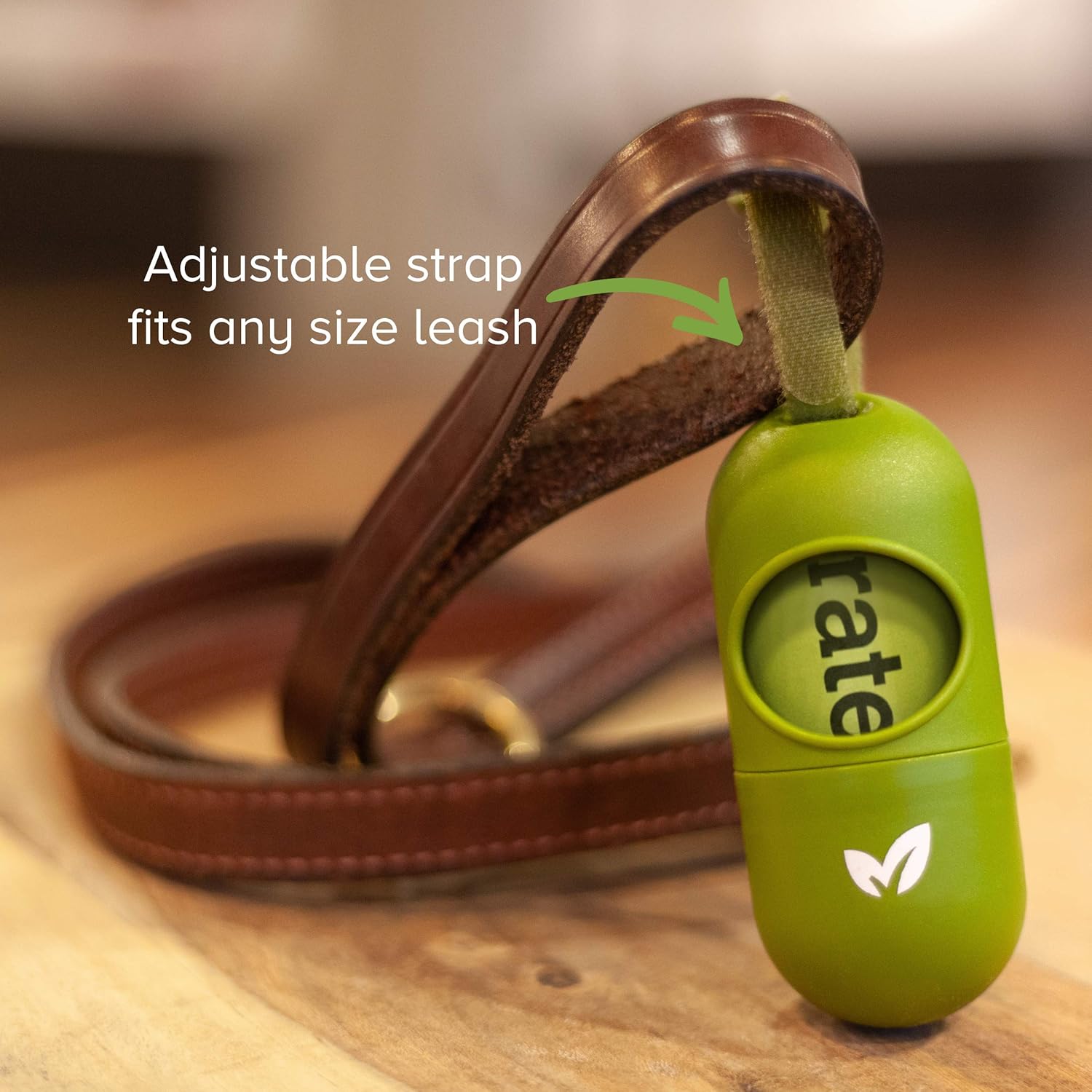 Dog Poop Bags Dispenser, Dog Poop Bag Holder Includes 1 Roll of 15 Lavender-Scented Poop Bags (DISPGREEN)