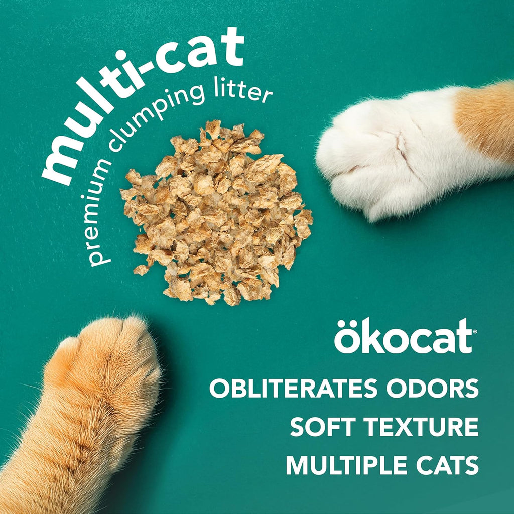 Multi-Cat Wood Clumping Cat Litter, Unscented, 26 Pounds XL - Natural Ingredients, Obliterates Odors with Natural Odor Neutralizer, Clumps Solid, 99% Dust Free, Great for Multiple Cats