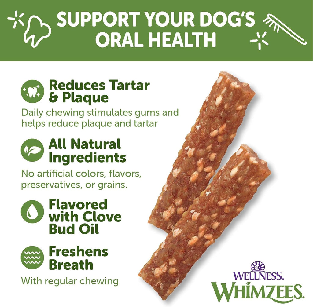 Wellness Veggie Sausage Dog Dental Treats, Natural Chews, Medium Size Stick, (14 Count)