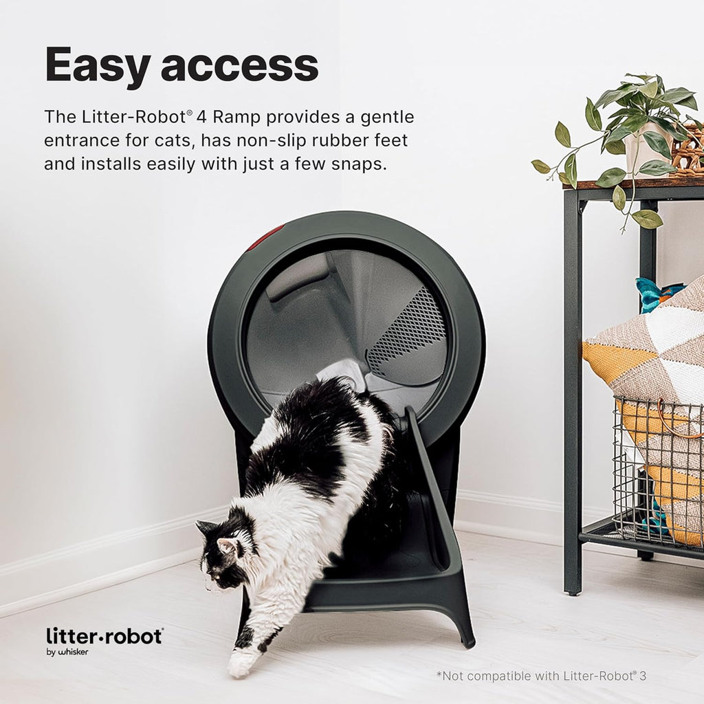 Litter-Robot 4 Ramp by , Black - Cat Ramp for Litter Box, Custom Fit for Litter-Robot 4, Non-Slip Rubber Feet, Suitable for Small & Elderly Cats, Made in USA