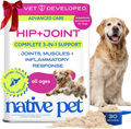 Advanced Care - Hip & Joint Supplement for Dogs - Supports Joints, Cartilage, Muscles & Anti-Inflammatory with HMB, UC-II Collagen, Green Lipped Mussel & Hyaluronic Acid - 30 Scoops