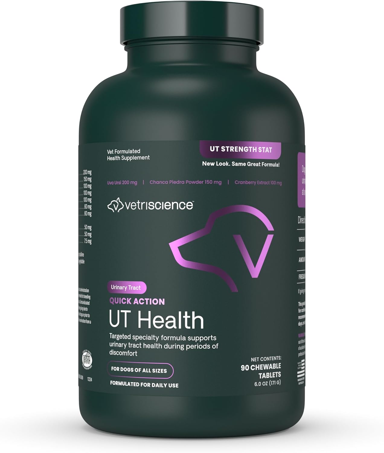 Bladder Health Chewable Tablets, Bladder Strength Urinary Tract Supplement for Dogs, Reduce Urine Leakage and Overactive Bladder, with Soy Protein and Saw Palmetto, Smoke, 90 Count