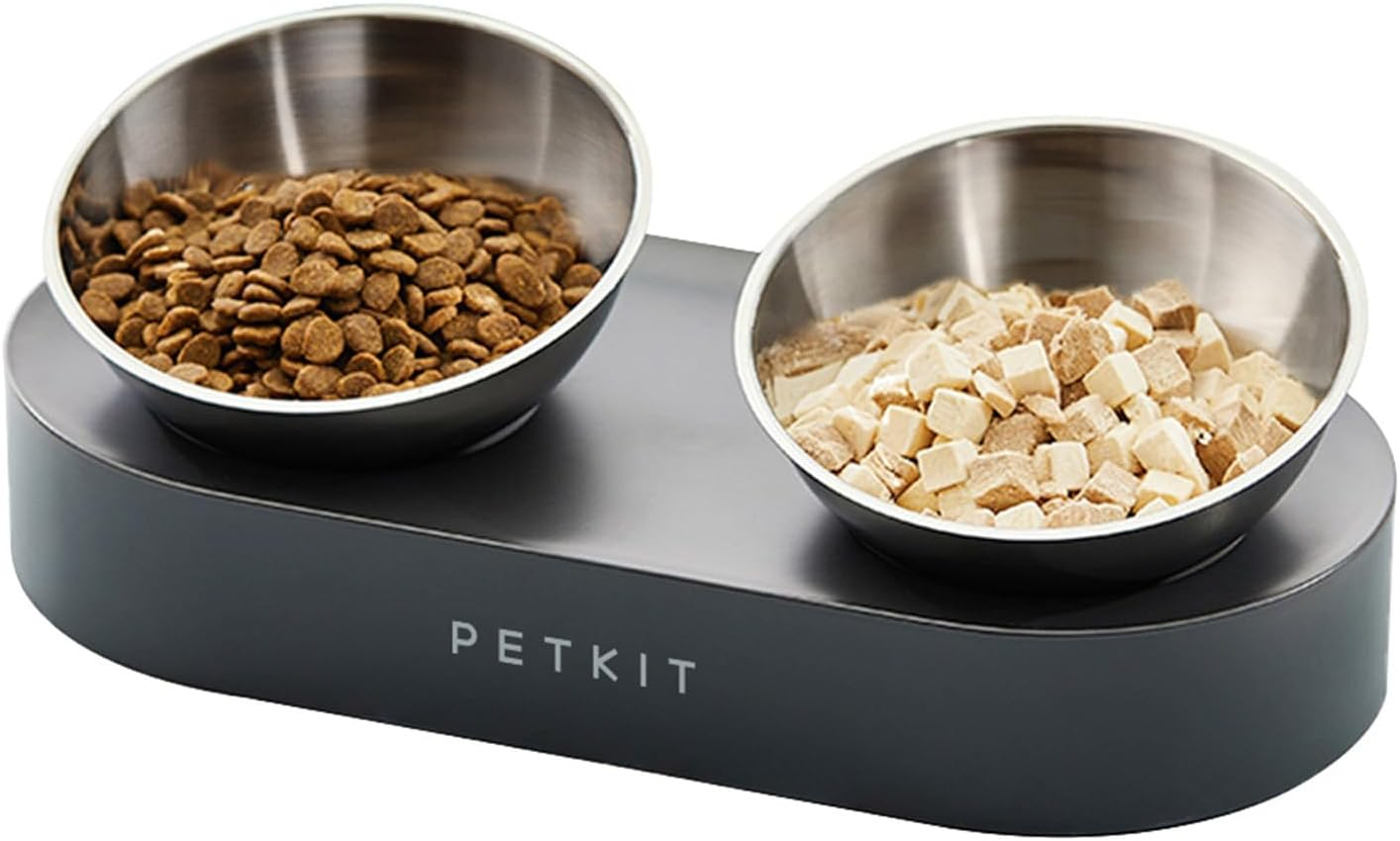 CYBERTAIL - Stainless Steel Raised Bowl - Inclined Food and Feeding Bowls, Non-Slip, No Spill for Cats and Small Dogs