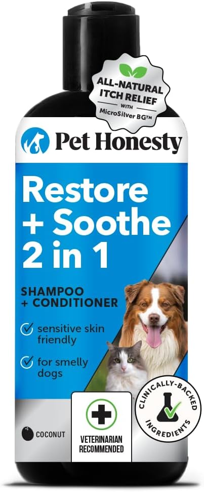 Chlorhexidine Cat & Dog Seasonal Itch Relief Shampoo, for Allergies, Itching, Skin and Coat Supplement, Helps Shedding, Hot Spots, Deodorizing Dog Shampoo & Grooming Supplies,16Oz