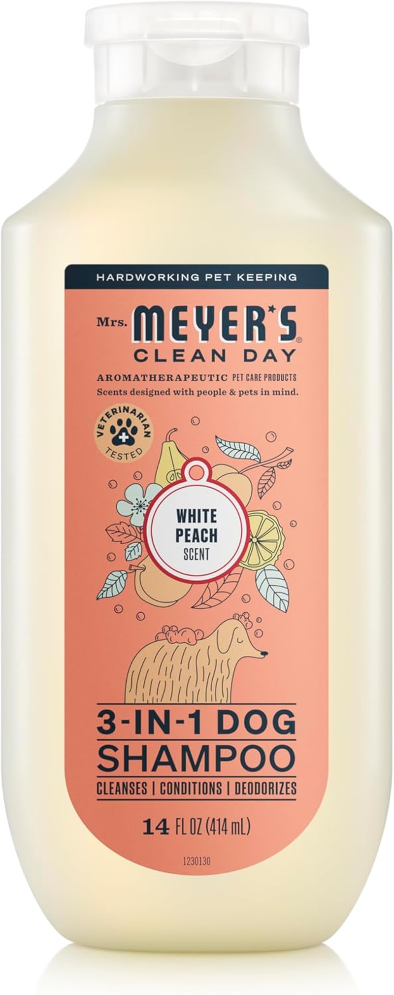 Clean Day 3 in 1 Dog Shampoo, White Peach Scent, 14Oz