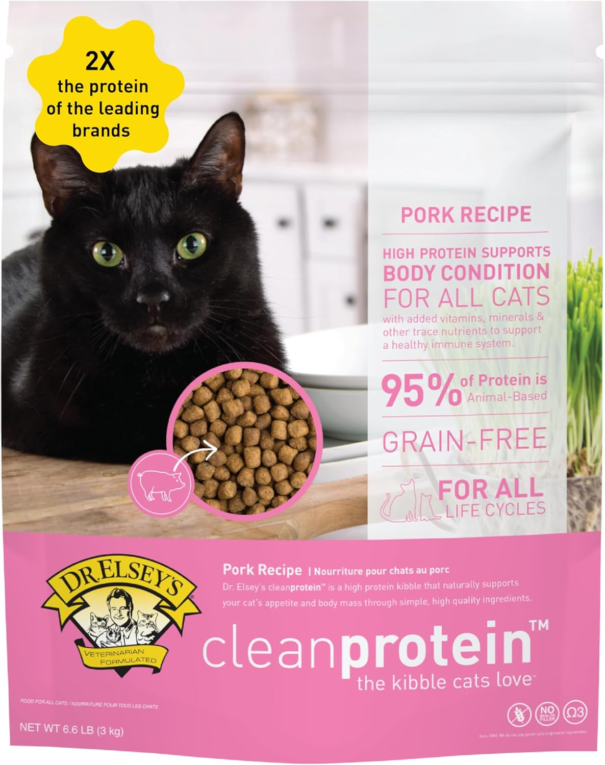 Cleanprotein Pork Cat Kibble 2 Lb. Bag