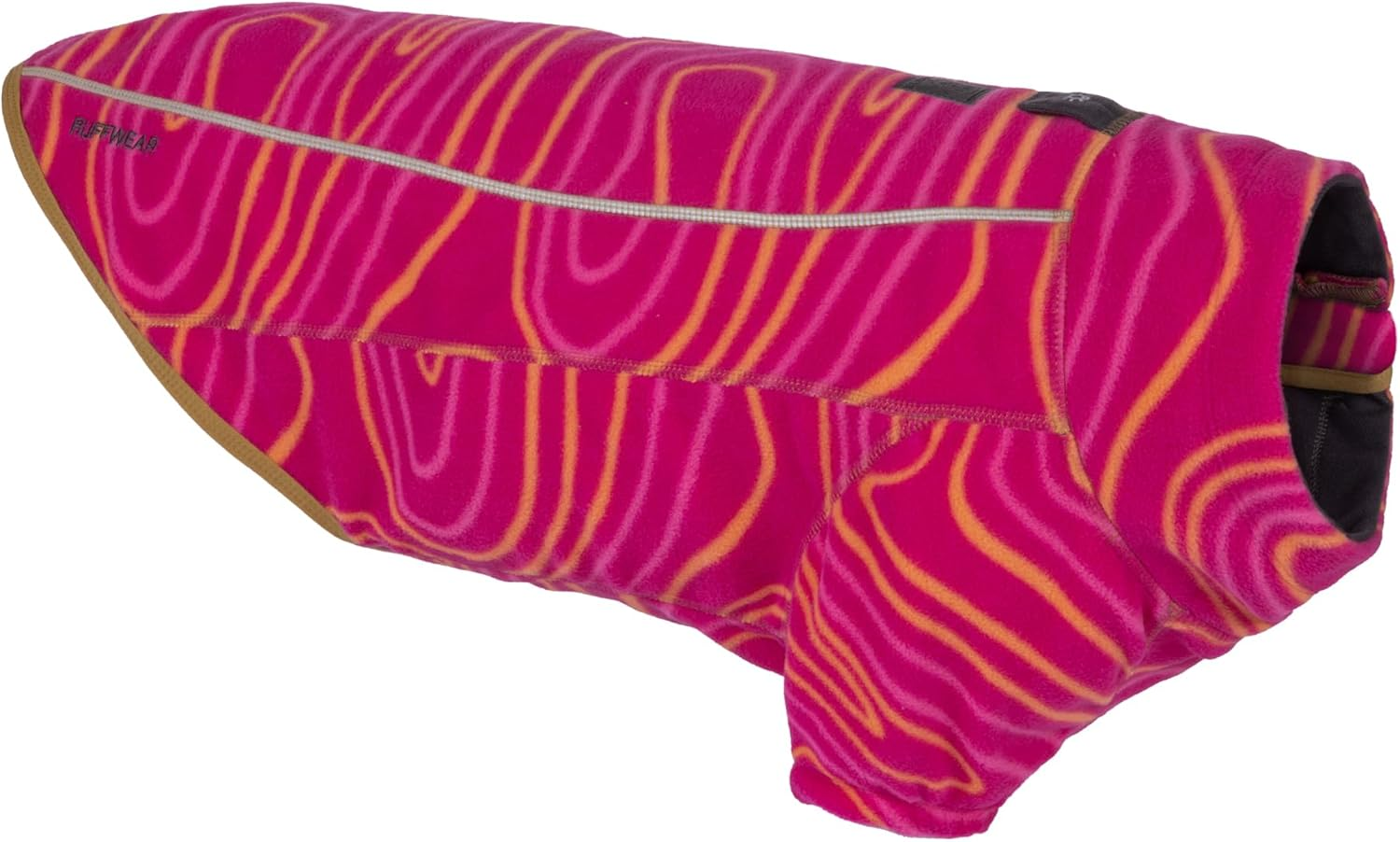 , Climate Changer Fleece Dog Jacket, Sleeved Silhouette for Core Heat, Quick‑Dry Fleece, Full‑Length Zip, Reflective Trim, Strata, Large