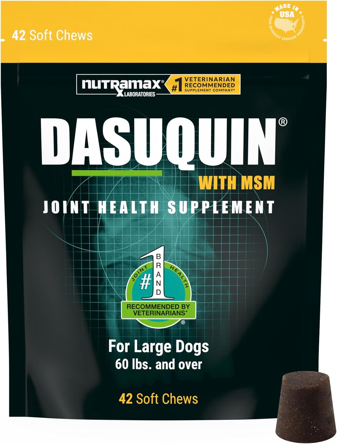 Dasuquin with MSM Soft Chews Large Dog 84 Count, Brown