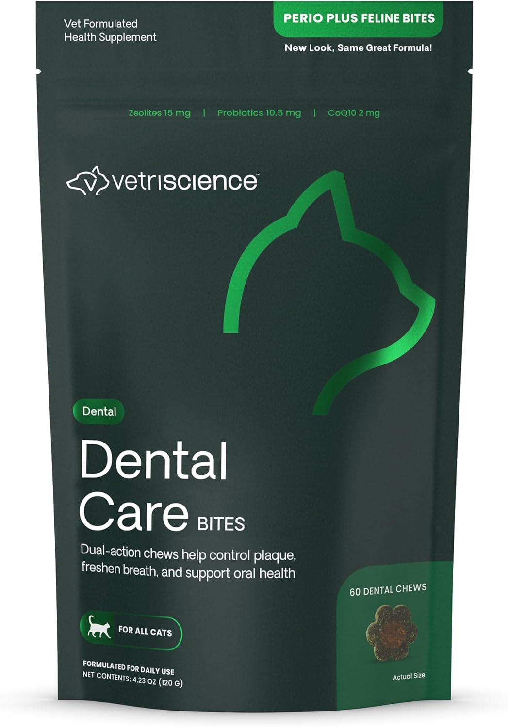 Dental Care Powder, Perio Support Clinically Tested Dental Supplement for Small, Medium and Large Breed Dogs, Freshen Breath, Control Plaque and Tartar, Oral Health, 4.2 Oz