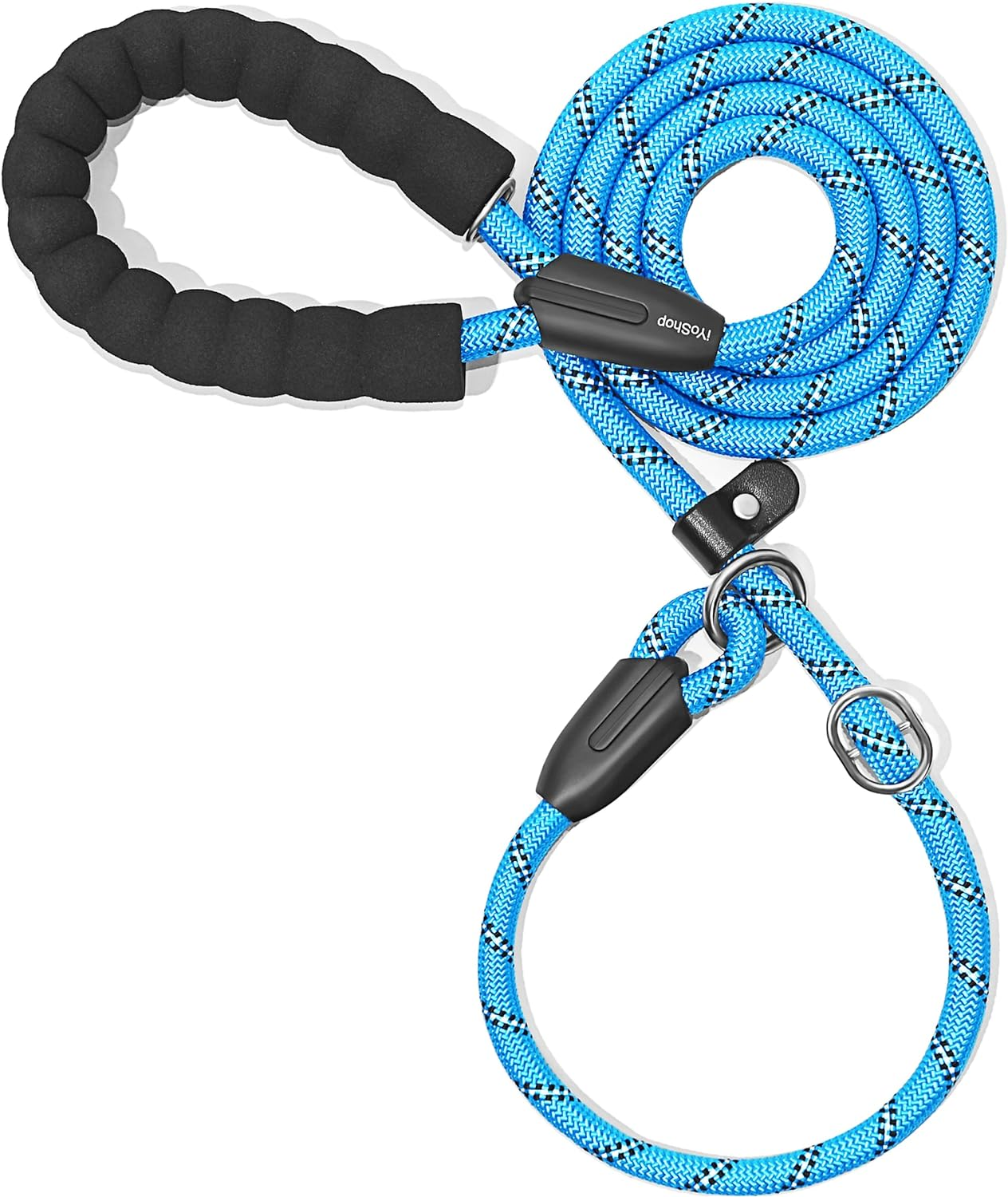 Durable Slip Lead Dog Leash with Padded Handle and Highly Reflective Threads, No Pull Dog Training Leash (1/2" X 4 FT, Blue)