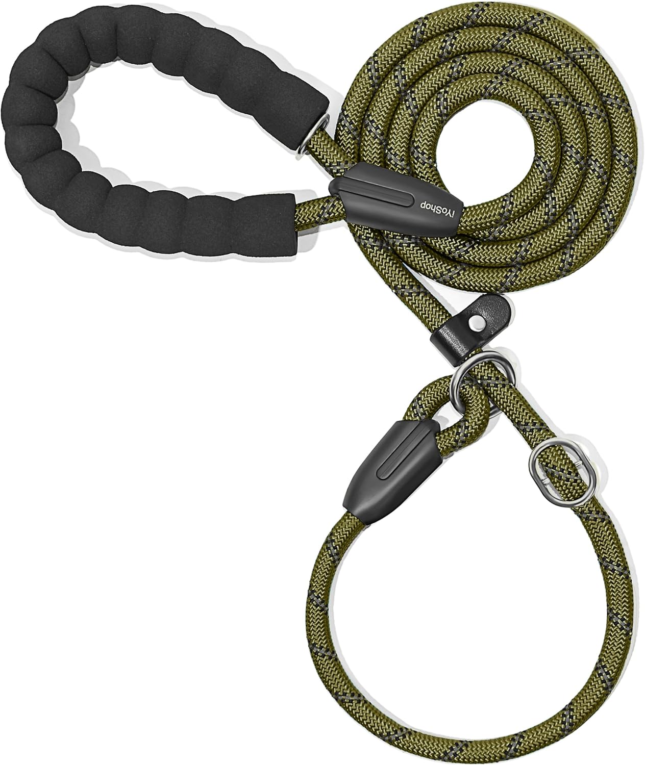 Durable Slip Lead Dog Leash with Padded Handle and Highly Reflective Threads, No Pull Dog Training Leash (1/2" X 4 FT, Blue)