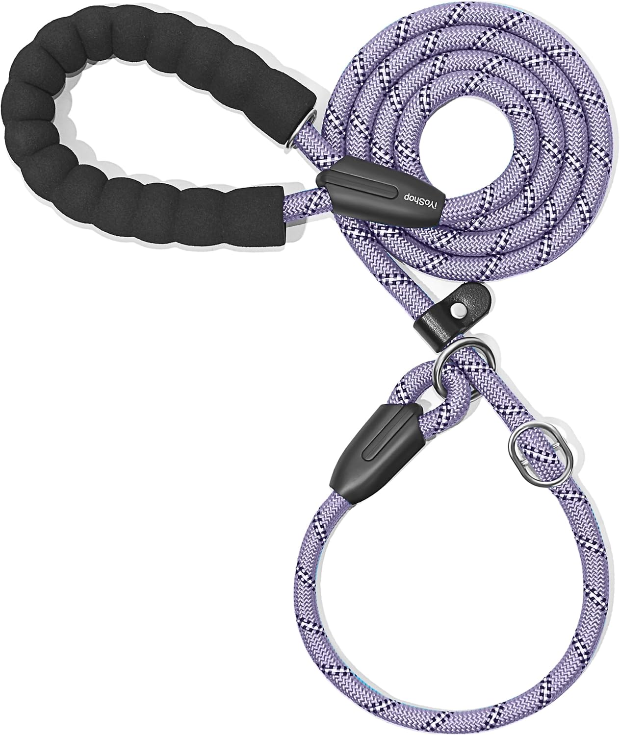 Durable Slip Lead Dog Leash with Padded Handle and Highly Reflective Threads, No Pull Dog Training Leash (1/2" X 4 FT, Blue)