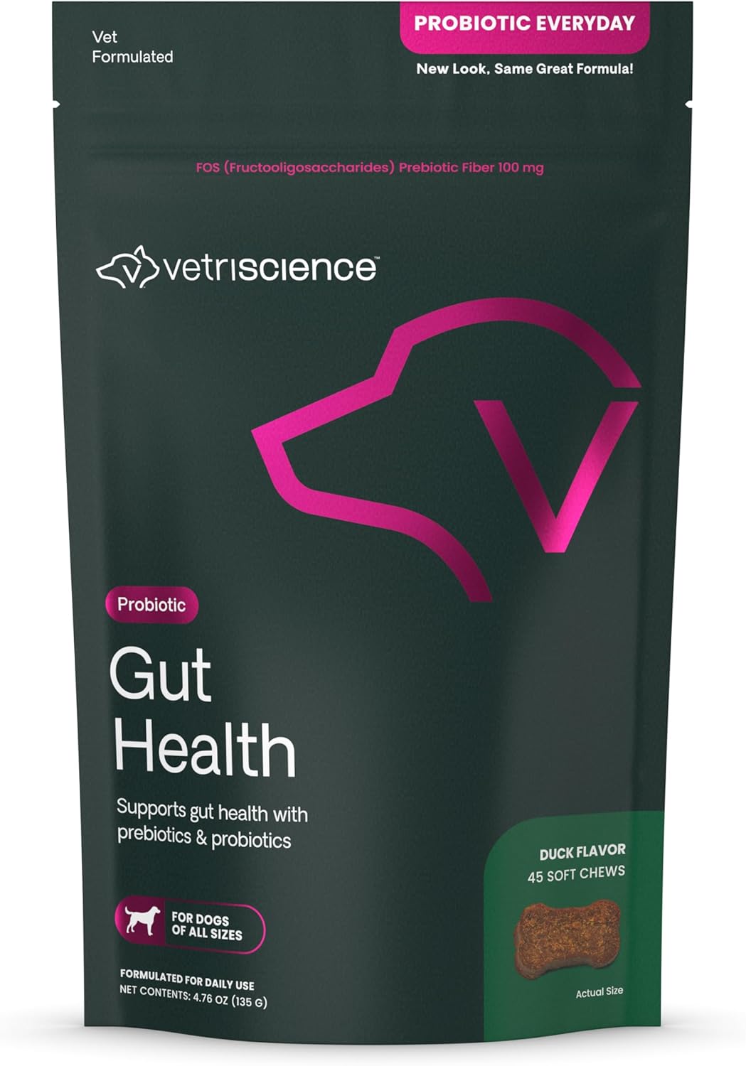 Extra Strength Gut Health Easy-Open Capsules, Mega Probiotic and Prebiotic Digestive Supplement for Dogs and Cats, for Diarrhea and Immune Support, 7.5 Billion CFU per Capsule, 120 Count