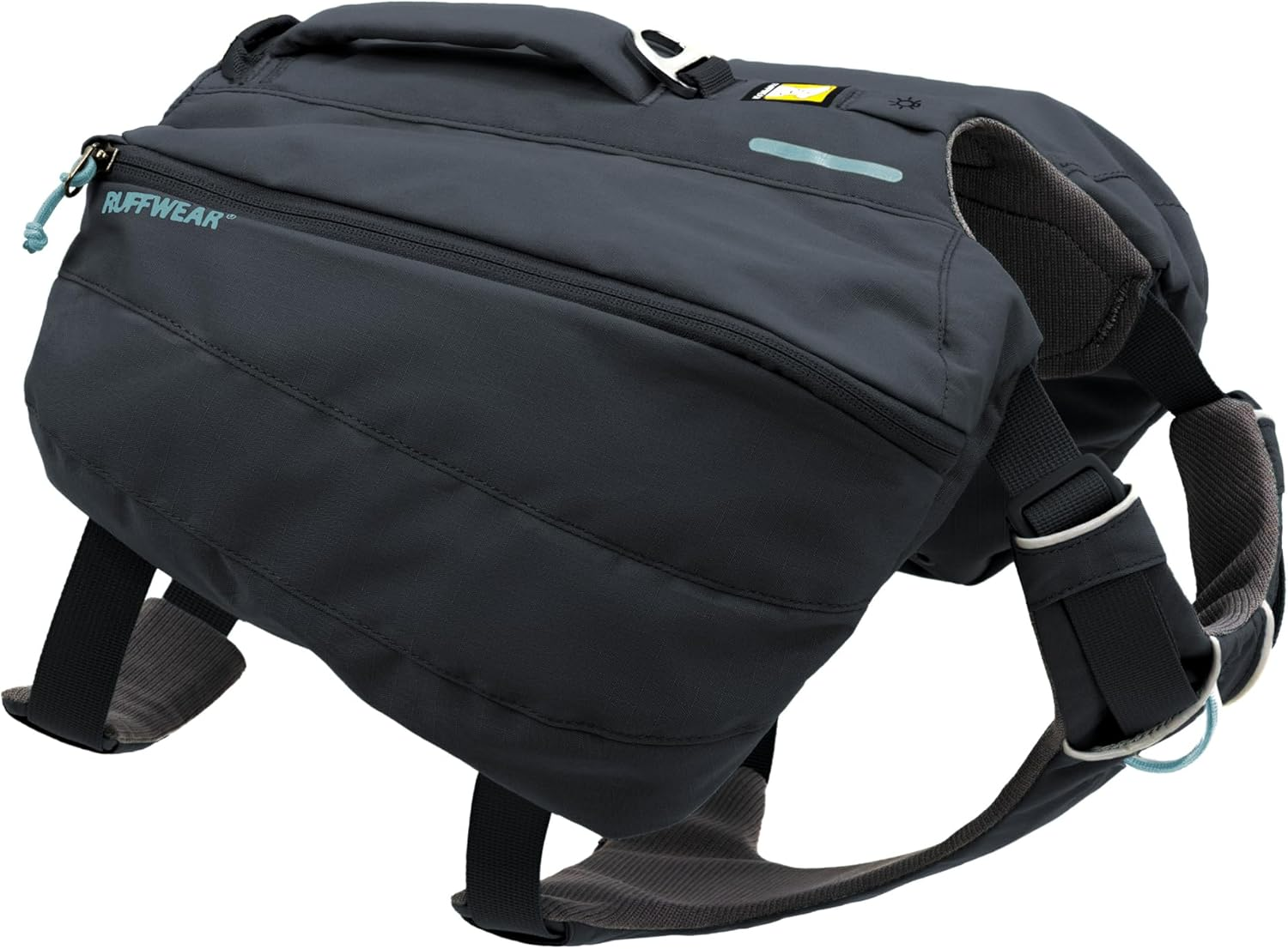 , Front Range Day Pack, Dog Backpack with Saddlebags, 5-Point Adjustment, 3 Leash Points, Padded Handle, Internal Mesh Pockets, Reflective Trim, Light Loop, Basalt Gray, Large/X-Large