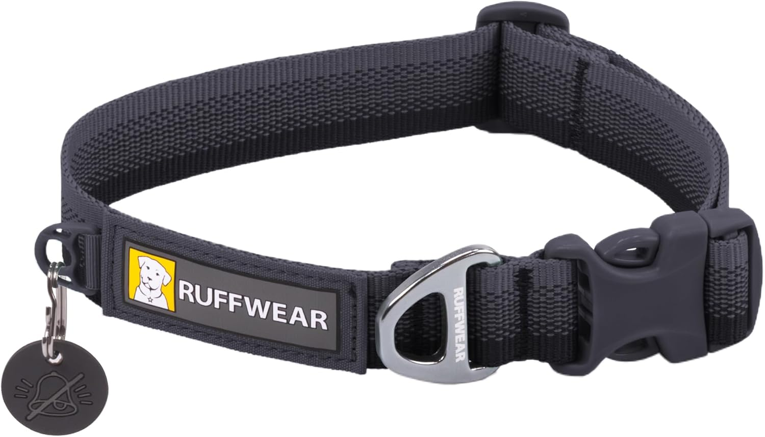 , Front Range Dog Collar, Adjustable Tubelok Webbing, Lightweight, Side Release Buckle, Aluminum V-Ring, Durable for Everyday Use, Basalt Gray, 20"-26"