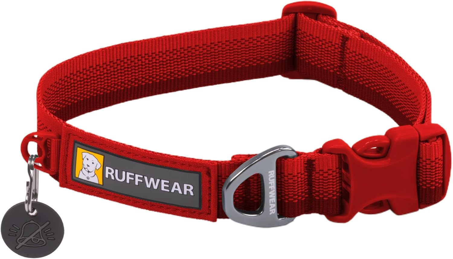 , Front Range Dog Collar, Adjustable Tubelok Webbing, Lightweight, Side Release Buckle, Aluminum V-Ring, Durable for Everyday Use, Red Canyon, 20"-26"