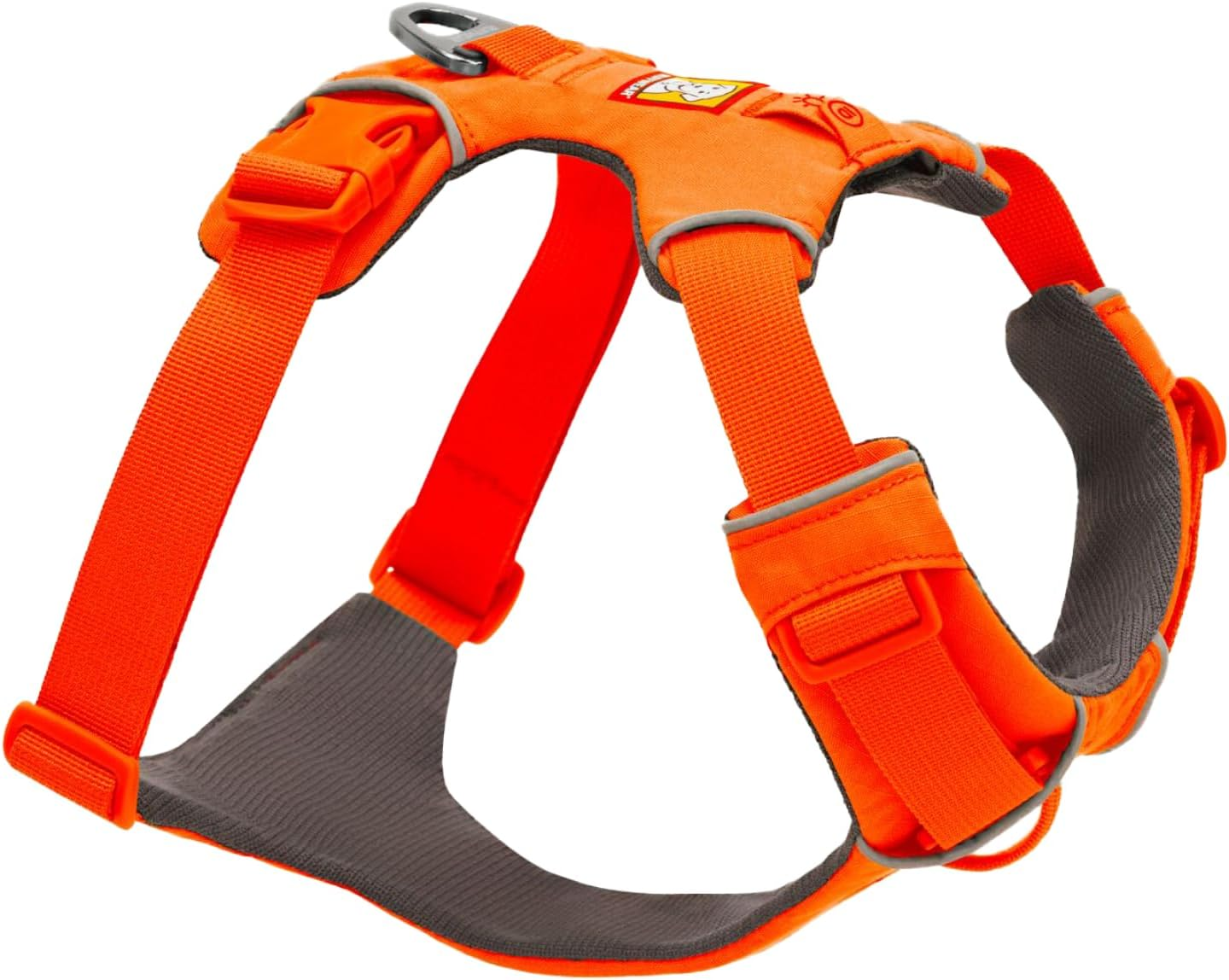 , Front Range Dog Harness, Reflective Soft Padded Everyday Harness with Dual Leash Clips, Adjustable and Lightweight Fit for Training or Walking for All Dogs, Blaze Orange, Large/X-Large