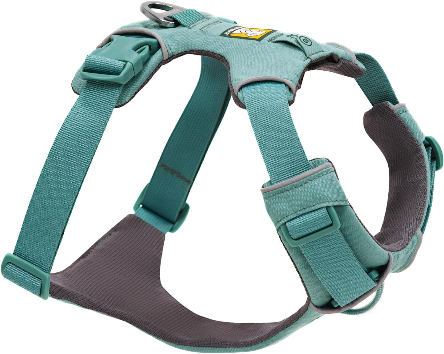 , Front Range Dog Harness, Reflective Soft Padded Everyday Harness with Dual Leash Clips, Adjustable and Lightweight Fit for Training or Walking for All Dogs, River Rock Green, Large/X-Large