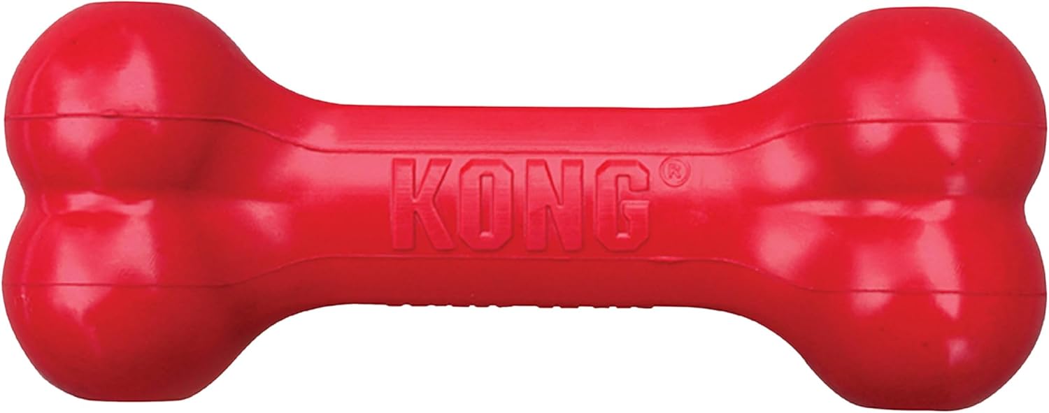 Goodie Bone - Classic Durable Natural Rubber Dog Bone, Supports Mental Engagement - Treat Dispensing - Red - for Large Dogs