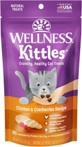 Kittles Crunchy Natural Grain-Free Cat Treats, Chicken & Cranberry, 2-Ounce Bag