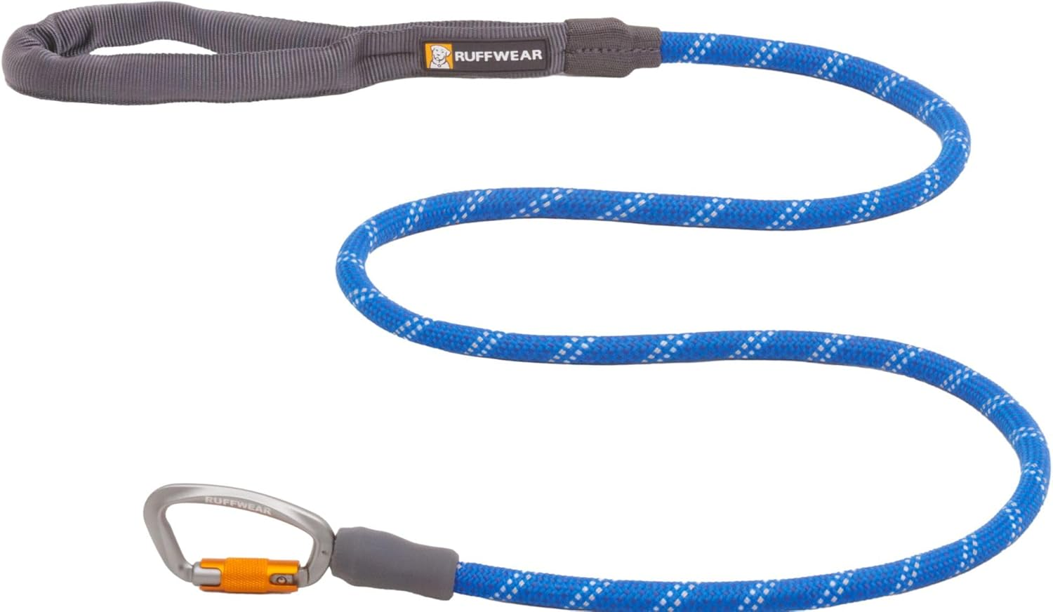 , Knot‑A‑Leash, Climbing‑Inspired Rope Leash, 5 Ft Reflective Rope, Secure Auto‑Locking Swivel Carabiner, Tubular Handle, Accessory Loop for Pick‑Up Bags, Blue Pool, Large