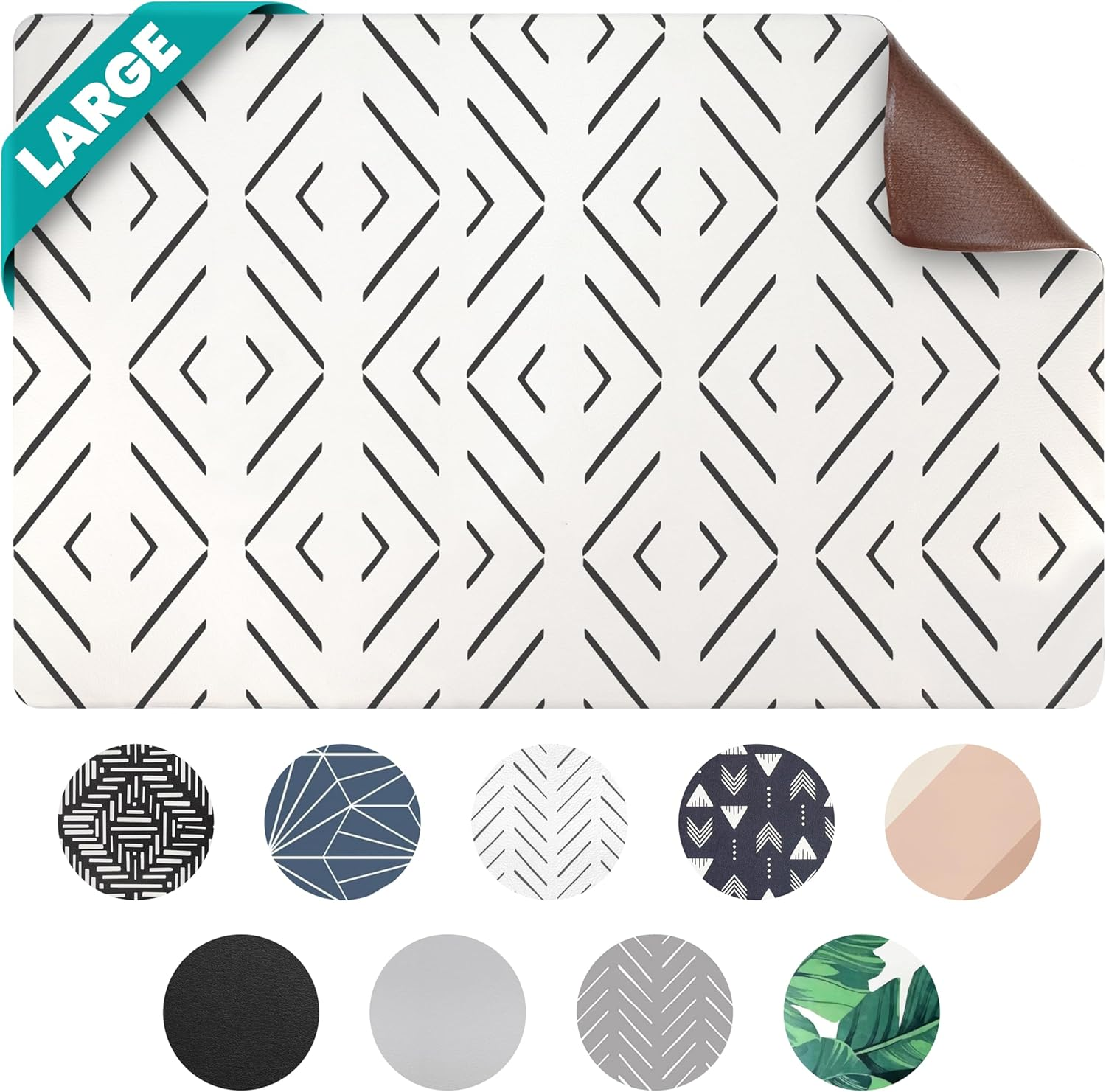 Large Dog Mat for Food and Water, Cat Feeding Mat | Large Waterproof Dog Bowl Mat | Non-Slip Pet Food Mat for Floors | Pet Mats for Food and Water | Easy to Clean