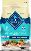 Life Protection Formula Adult Dry Dog Food, Helps Build and Maintain Strong Muscles, Made with Natural Ingredients, Fish & Brown Rice Recipe, 15-Lb Bag