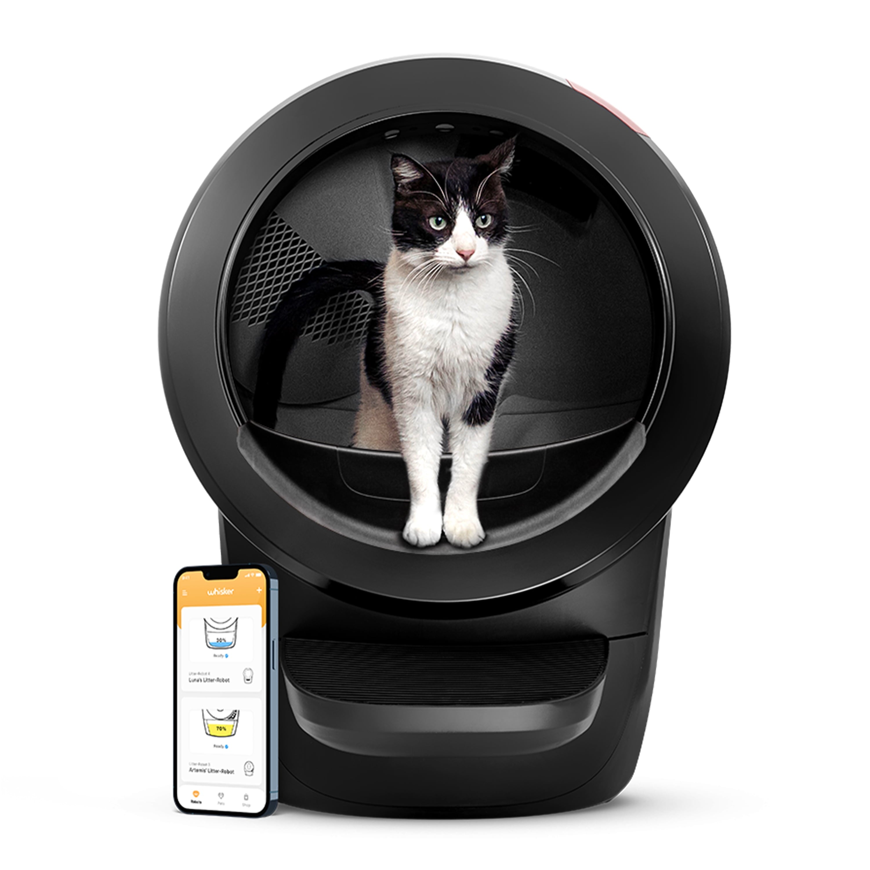 Litter-Robot 4 Automatic Self-Cleaning Cat Litter Box with Step, Black