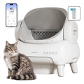 M1 Lite Self Cleaning Cat Litter Box, Open-Top Large Automatic Cat Litter Tray with APP Control,Odor-Free Waste Disposal,White