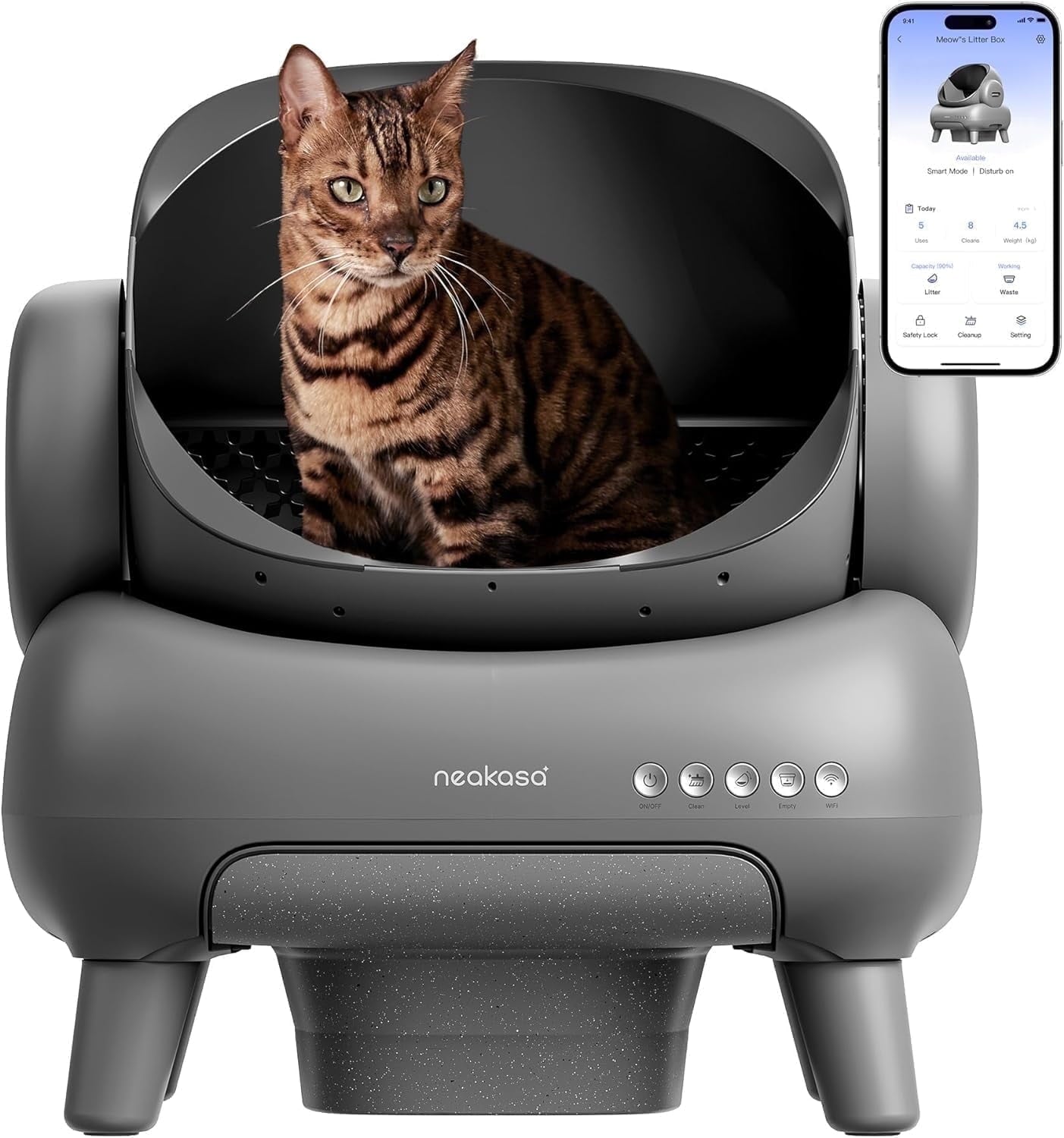 M1 Self-Cleaning Automatic Cat Litter Box with Sensor, 7.17L, Odor-Free Waste Disposal, Includes Trash Bags