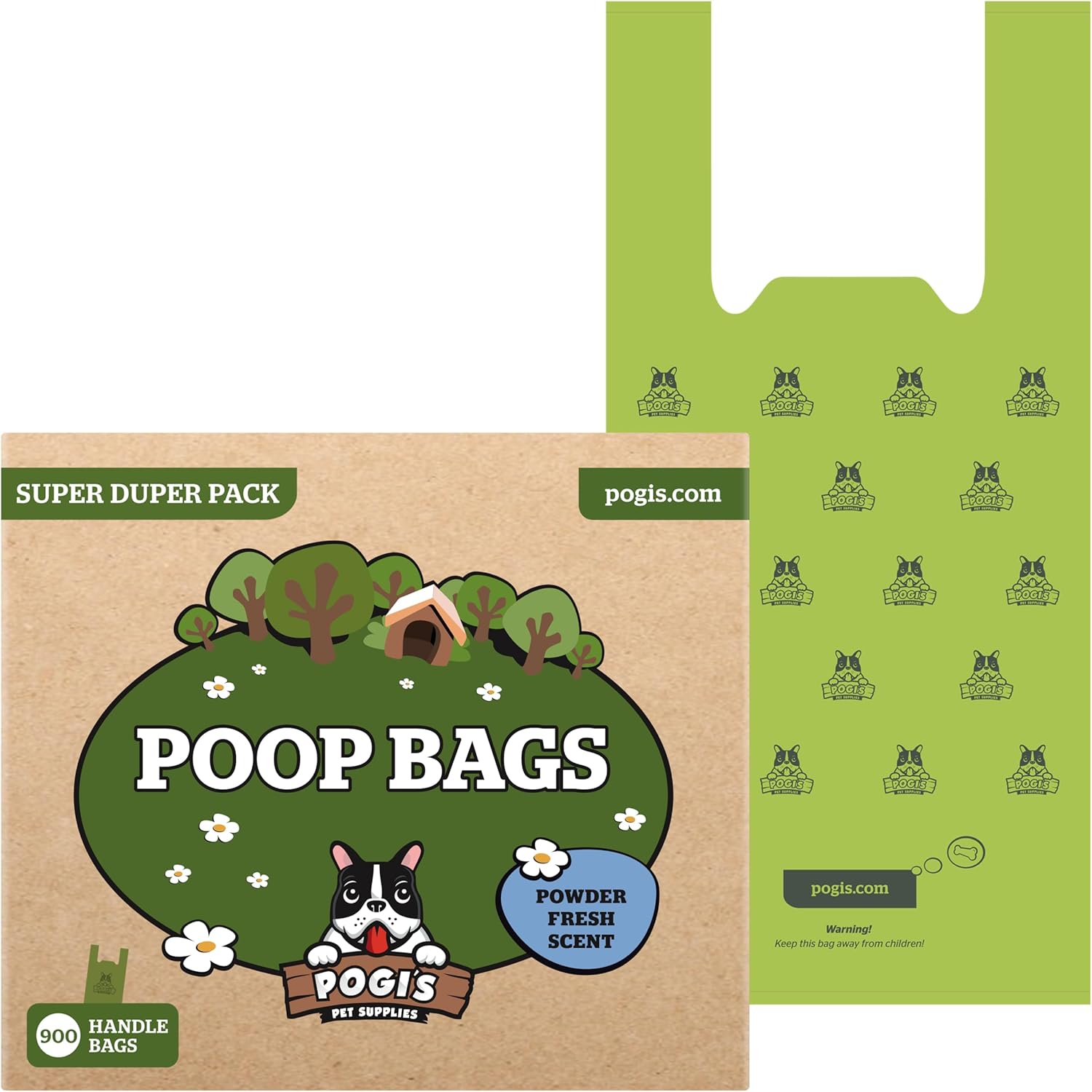 Pogi’S Dog Poop Bags with Handles – Extra-Thick, Leak-Proof, Large, Fresh Scent, 300-Count
