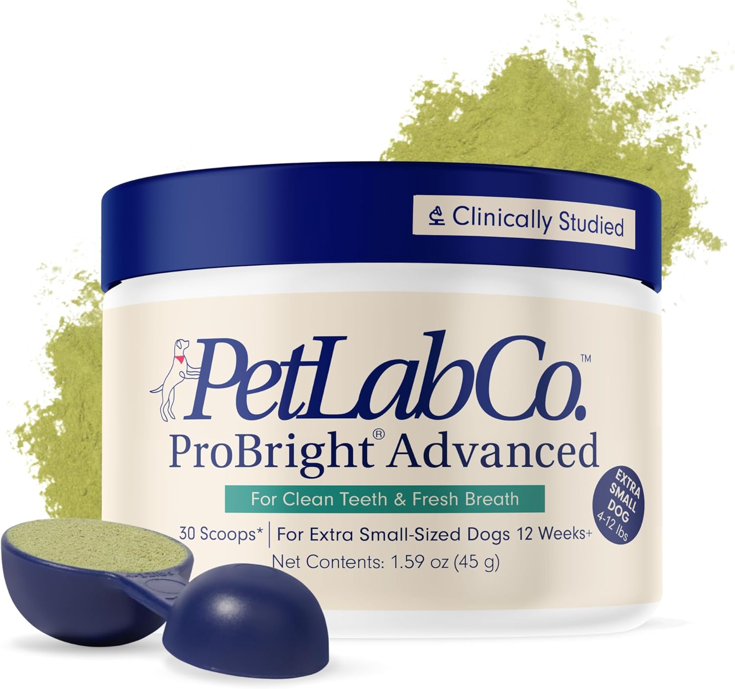Probright Advanced Dental Powder - Dog Breath Freshener - Teeth Cleaning Made Easy – Targets Tartar & Bad Breath - Packaging May Vary - Formulated for Medium Size Dogs