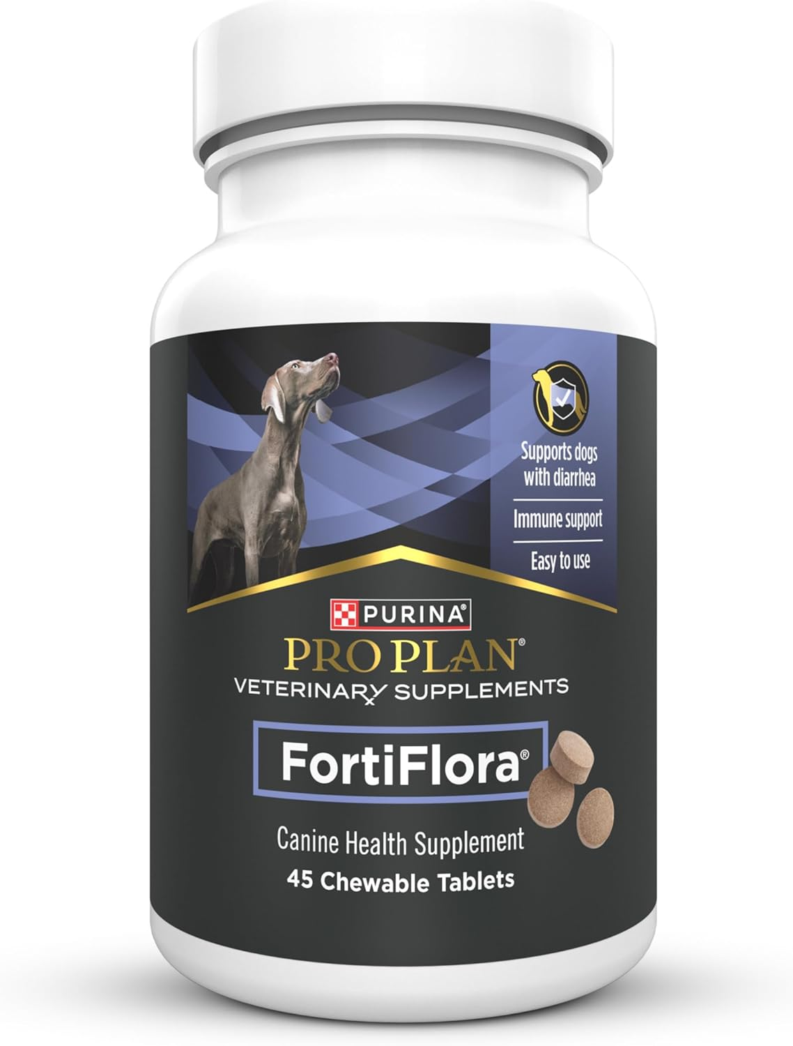 Purina Pro Plan Veterinary Supplements  Probiotics for Dogs Chewable Tablets for Digestive Gut Health and Diarrhea - 45 Ct. Canister
