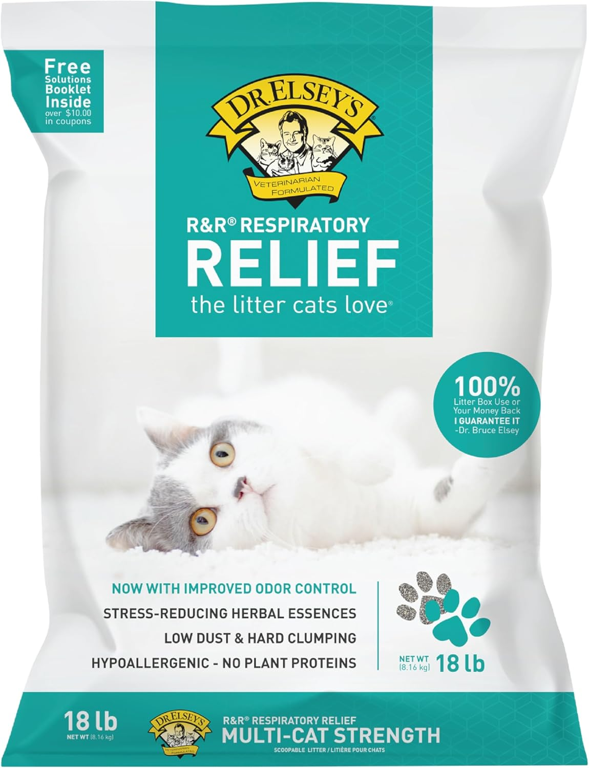 R&R Stress-Reducing Clumping Clay Cat Litter 18 Lb. Bag