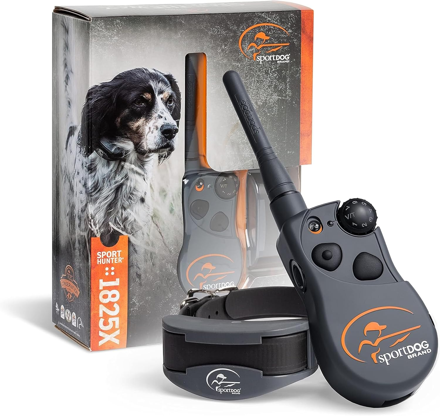 Sporthunter 1825X Remote Trainer - Long-Range Signal Unit - Quick-Charge Collar - Adjustable Training Collar - Waterproof Dog Training Gear - 1-Mile Range - Black