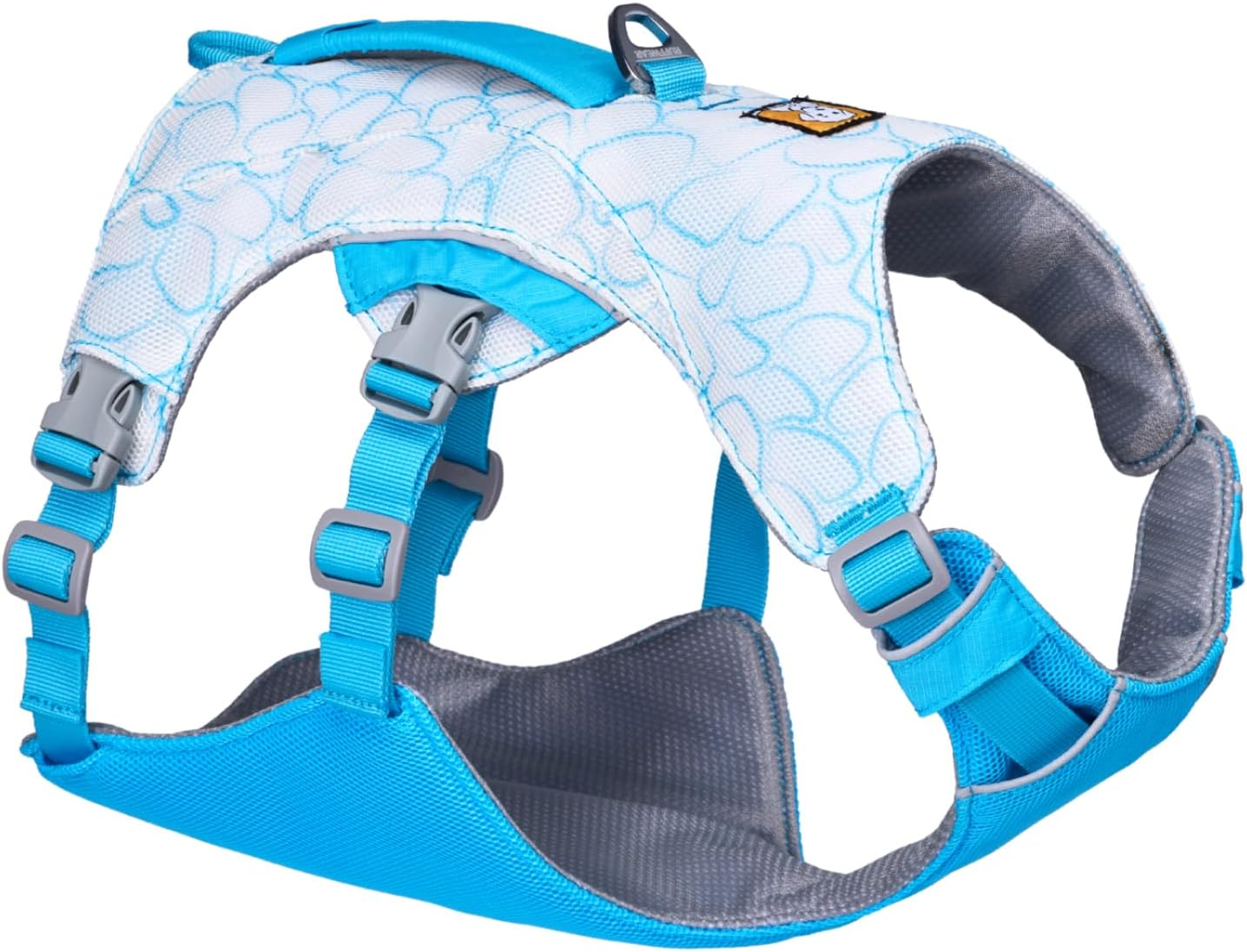 , Swamp Cooler Dog Harness, Lightweight with Evaporative Cooling for Hot Weather, Biolumin Blue, Xx-Small