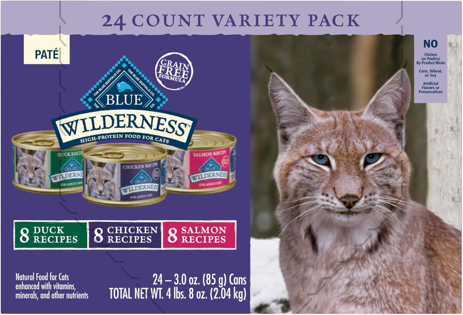 Wilderness Natural Wet Cat Food Paté, High-Protein & Grain-Free Recipe, Chicken, 5.5-Oz. Cans (24 Count)