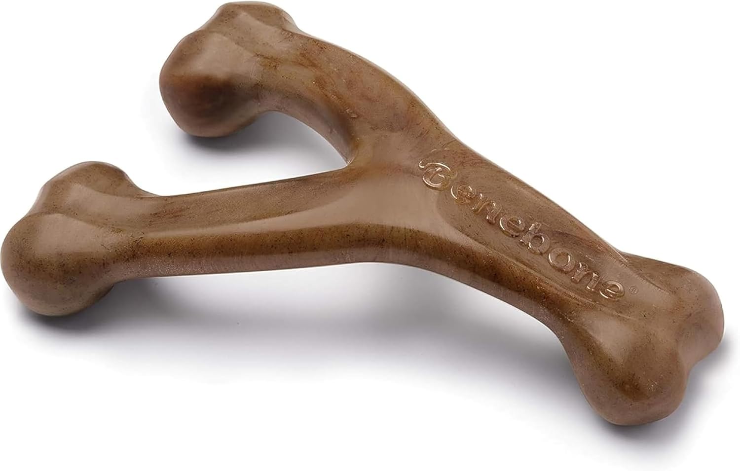 Wishbone Durable Dog Chew Toy for Aggressive Chewers, Real Bacon, Made in USA, Medium