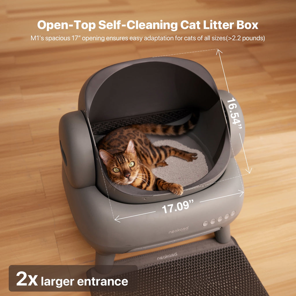 M1 Self-Cleaning Automatic Cat Litter Box with Sensor, 7.17L, Odor-Free Waste Disposal, Includes Trash Bags