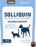 Solliquin Calming Behavioral Health Supplement for Small to Medium Dogs and Cats - with L-Theanine, Magnolia / Phellodendron, and Whey Protein Concentrate, 75 Soft Chews