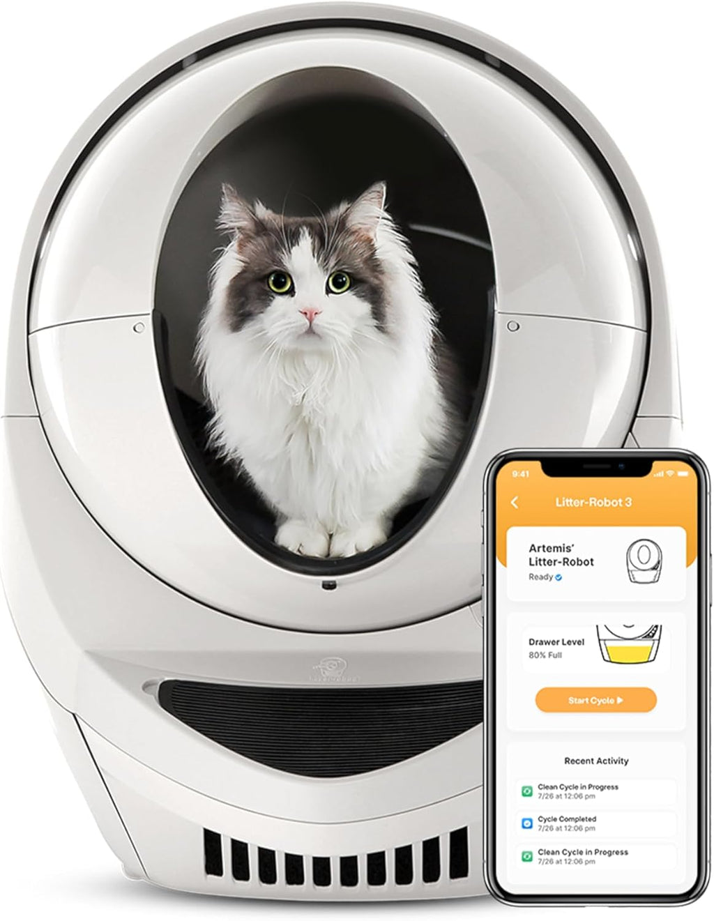Litter-Robot 3 Connect by , Beige - Automatic, Self-Cleaning Cat Litter Box, Helps Reduce Litter Box Odors, Works with Almost Any Clumping Litter, care 1-Year Warranty