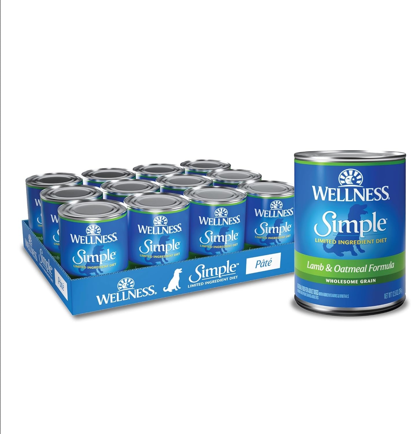 Simple Natural Wet Canned Limited Ingredient Dog Food, Lamb & Potato, 12.5-Ounce Can (Pack of 12)