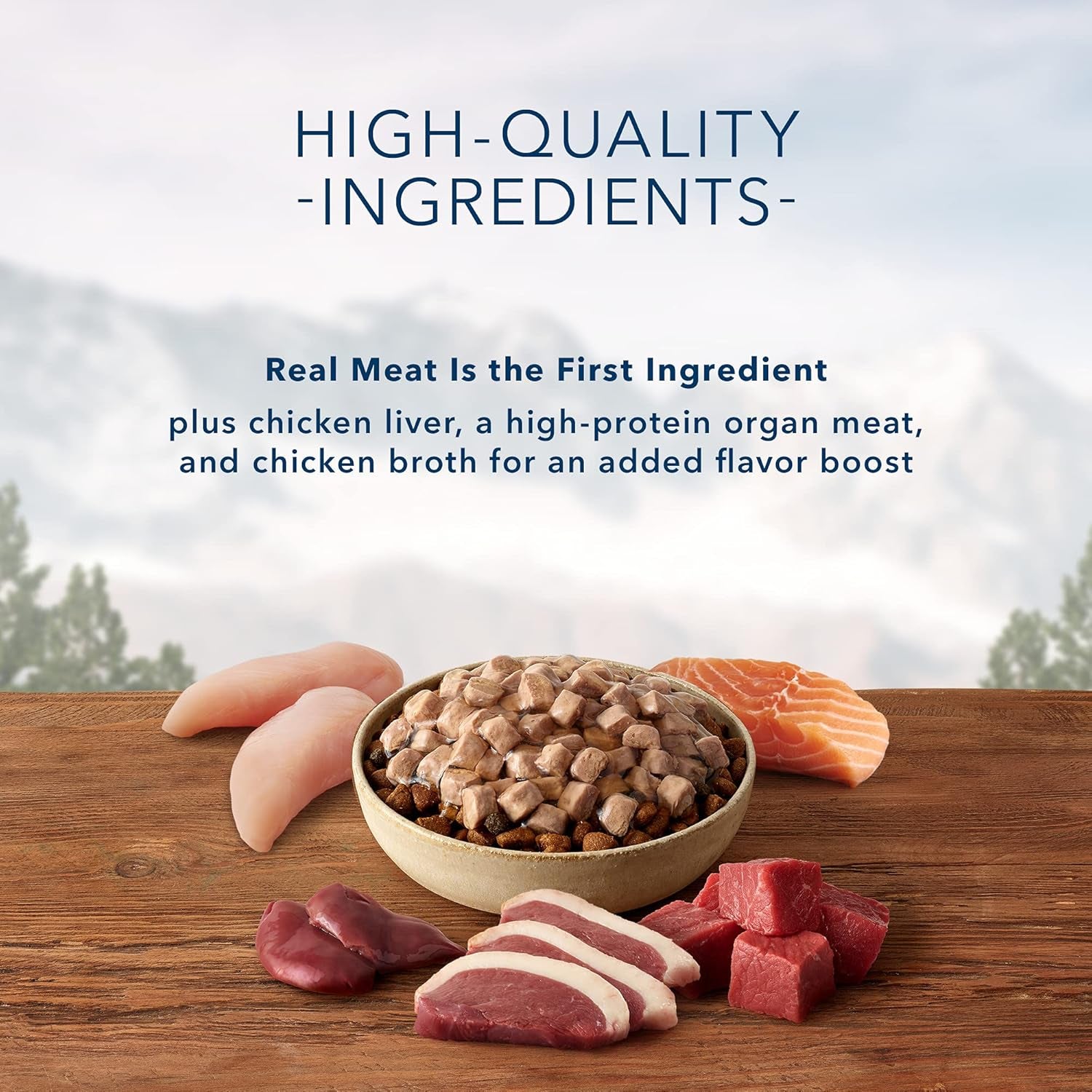 Wilderness Trail Toppers Wild Cuts High Protein, Natural Wet Dog Food Variety Pack, Beef, Salmon, Duck & Chicken, 3-Oz Pouches, 24 Count