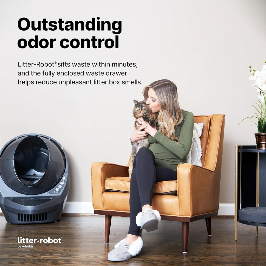 Litter-Robot 3 Connect by , Grey - Automatic, Self-Cleaning Cat Litter Box, Helps Reduce Litter Box Odors, Works with Almost Any Clumping Litter, care 1-Year Warranty