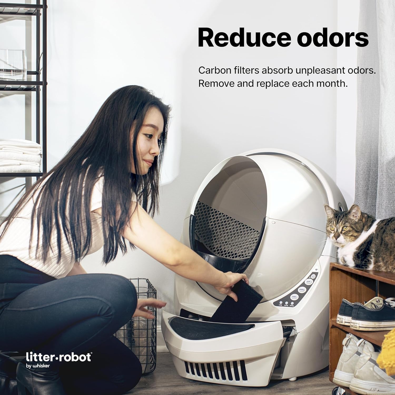 Litter-Robot 3 Carbon Filters by , 6-Pack - Litter Box Filter, Designed for Litter-Robot, Absorbs Odors & Controls Moisture for Cleaner Smelling Home