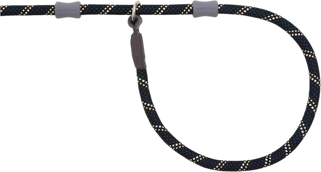 , Just‑A‑Cinch Slip Lead Dog Leash, 5 Ft Reflective Rope with Adjustable Silicone Stoppers, Collar‑Free Cinch Design, Tubular Webbing Handle, Accessory Loop, Obsidian Black