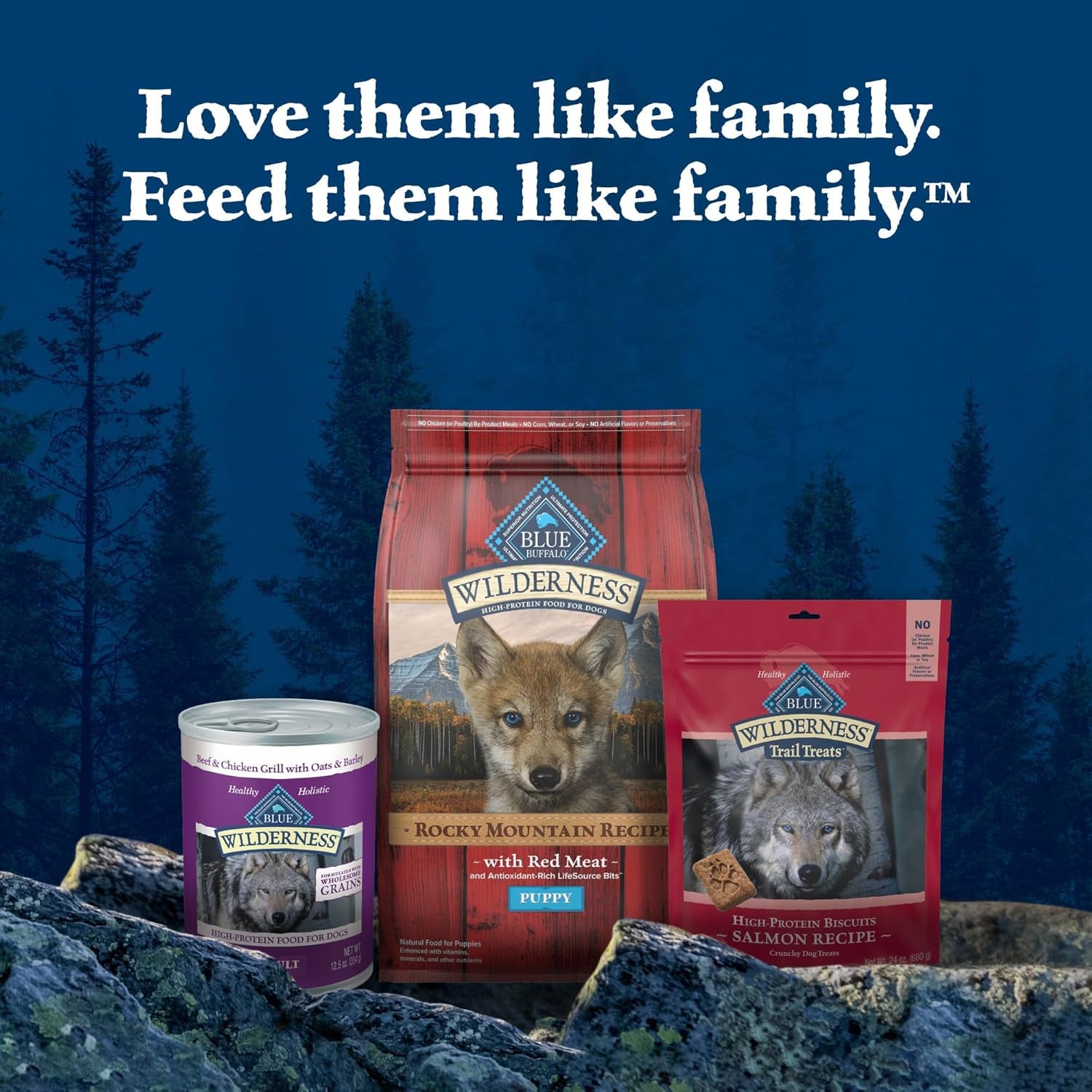 Wilderness Rocky Mountain Recipe High-Protein Dry Puppy Food with DHA, Made in the USA with Natural Ingredients plus Wholesome Grains, Red Meat, 4.5-Lb. Bag