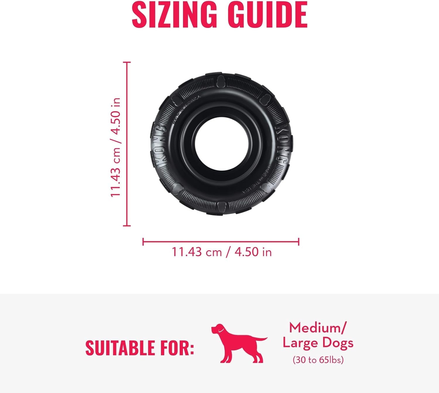 Extreme Tires - 'S Most Durable Natural Rubber Chew & Fetch Toy - Treat Dispenser Dog Tire Toy - Pet Supplies for Outdoor & Indoor Play - for Medium/Large Dogs